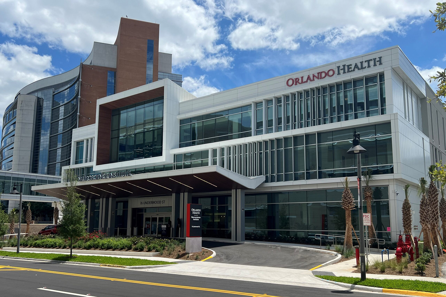 Orlando Health Neuroscience Institute commercial glass and curtain wall installation in Orlando, FL