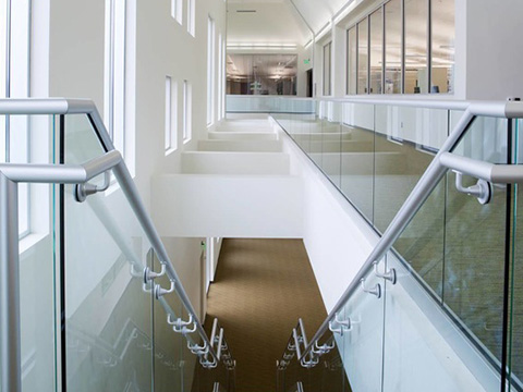 Interior glass stairwell